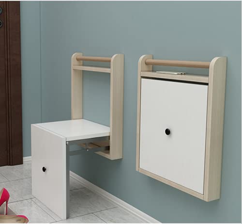 RENJJPBO Wall-Mounted Shoe Changing Stool,Folding Invisible Wall Chair,Shower Seat, for Hallway Bathroom Living Room, Bearing Capacity 150kg