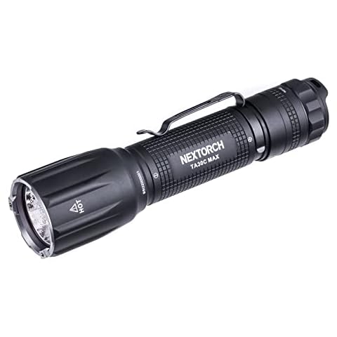 NEXTORCH TA30C MAX Tactical Flashlight High Lumens, Powerful Emergency Rechargeable Compact Bright Flashlight with 5 Modes & Strobe & Ceramic Bead Broken Window, for Outdoor Use Cover