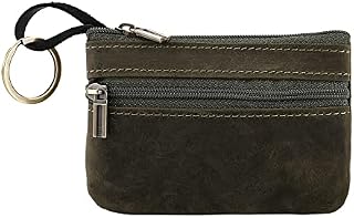 Genuine Leather Mens Tray Purses Coin Purse Cash Change Wallet Key Holder Money Pouch(HBZ01-G) (Army Green)