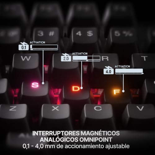 SteelSeries Apex Pro TKL Gen 3 – Commutateurs magnétiques analogiques OmniPoint 3.0, préréglages automatiques Quickset (Rapid Trigger, Rapid Tap/SOCD, Mode de Protection), OLED, RGB, USB-C, FR AZERTY - 7