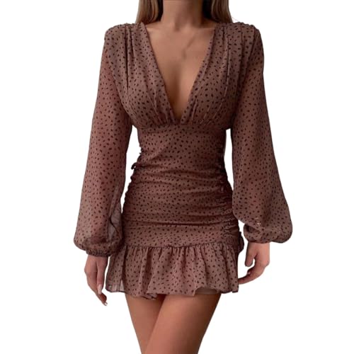 Robe femme chic et élégante de soirée courte à paillettes col V
