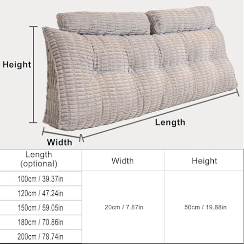 Almohada de lectura triangular grande de cuña con soporte de cabecera 7