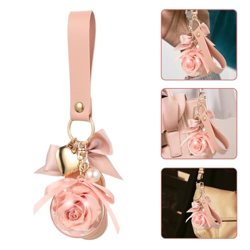 Porte-clés rose en fleurs éternelles pour sac à dos accessoire de mode - 7