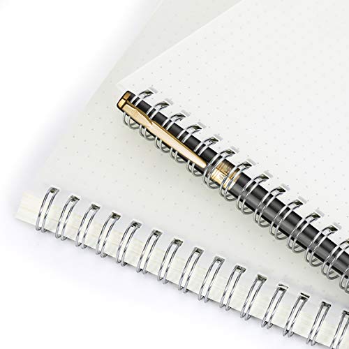 Wiisdatek Dotted Journal Spiral Notebook - A5 Spiral Bullet Journals With 100Gsm Thick Dotted Paper, 80 Sheets, Plastic Hardcover,5.7"X 8.3"(2 Pack) #TOP1