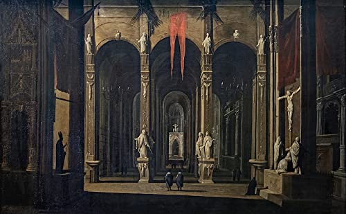 Lienzo de iglesia de Nápoles de Francois de Nome cuadro decorativo sin marco de 58x90cm