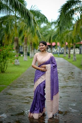 Image of SATIKA VASTRAM Tussar Silk Saree Solid Design Pure Soft Thread Weaving Contrast Border And Rich Pallu With Blouse Piece
