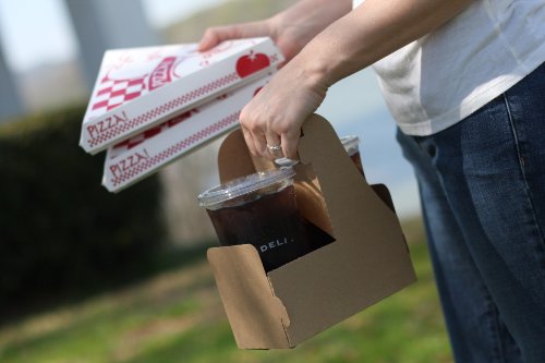 Southern Champion Tray 2795 Kraft Paperboard Drink Carrier With Handle, Hold 2 Cups, 7-5/8" Length X 3-3/4" Width X 8-7/8" Height (Case Of 250) #TOP4