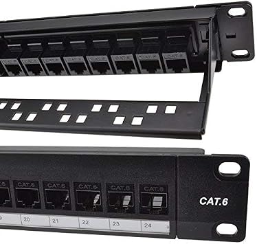 24 Port RJ45 CAT6 Gigabit Ethernet Pass Through Keystone Coupler 19 Patch Panel