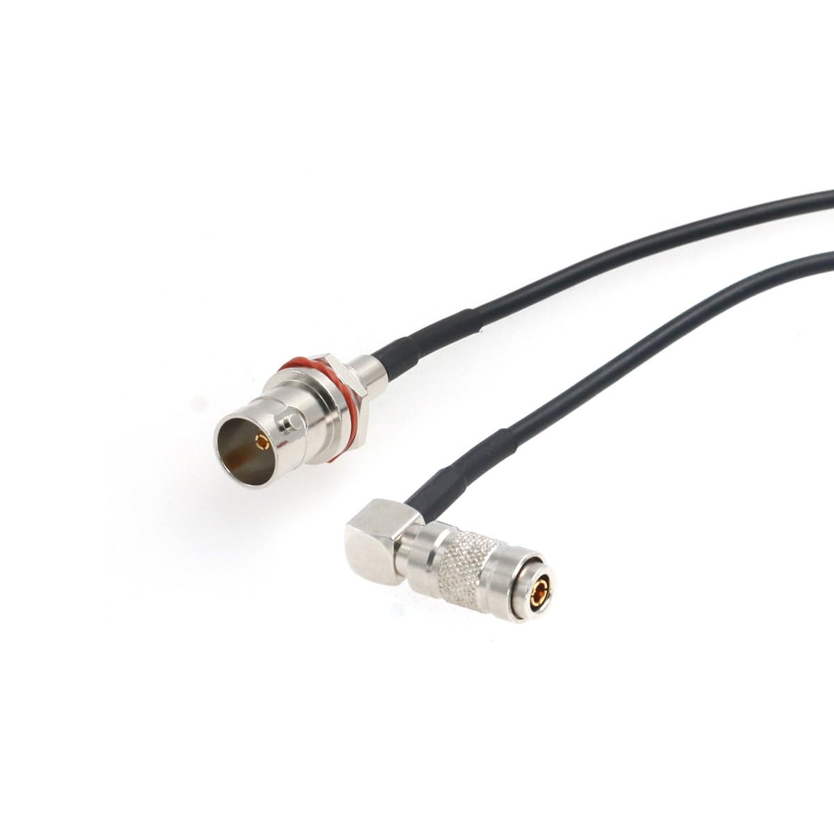 HangTon 3G SDI Adapter Cable Bulkhead Female BNC to DIN 1.0/2.3 Mini BNC for Blackmagic Camera Video Assist Monitor (60cm, Right Angle DIN 1.0/2.3 to Female BNC)