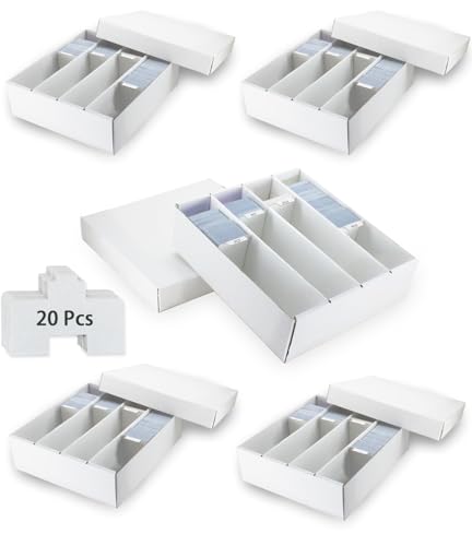 XRACV 4 Row Trading Card Storage Box, 5 Pack 3200
