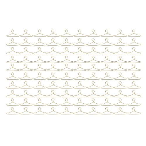 Doll Clothes Hanger, Mini Clothes Hanger Proof Exquisite Metal for Doll Clothes Accessories (Gold)