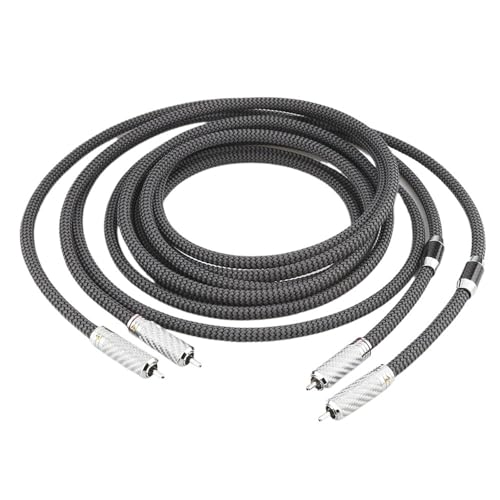 Silver Plated Analogue RCAA Interconnect Cable HiFi Audio Extension HiFi RCAA to RCAA Phono Cable(1m)