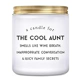Cool Aunt Lavender Candle Gifts: Funny New Aunt Birthday Gifts from Niece Nephew Best Aunty Ever Christamas Day Gift 7oz