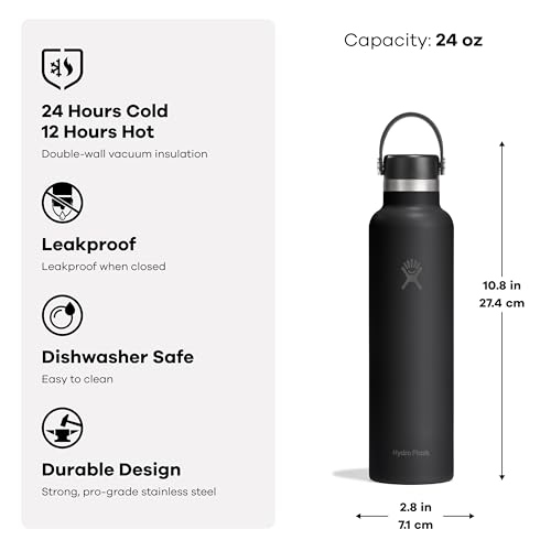 Image of Hydro Flask Water Bottle - Insulated Stainless Steel - Non Spill, Leakproof in 24 Oz Shale Gray