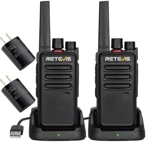 Retevis RT68 FRS Walkie Talkies for Adults Long Range (2 Pack) | ...