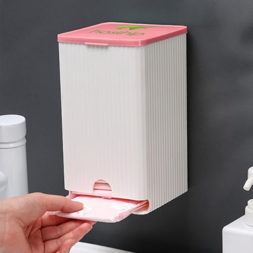 Image of HASTHIP Sanitary Pads Dispenser for 25-30 Pads, Wall-Mounted Box Napkin | Napkin Holder, Dustproof Waterproof Sanitary Pads Wall Holder Bathroom Sanitary Pads Bathroom Organizer, 11.5cmx11.5cmx19.5cm