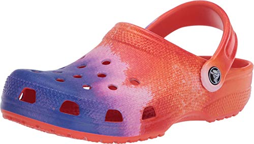 Image of Crocs Men's and Women's Classic Graphic Clog, Multi /Tangerine, 9 Women /7 Men