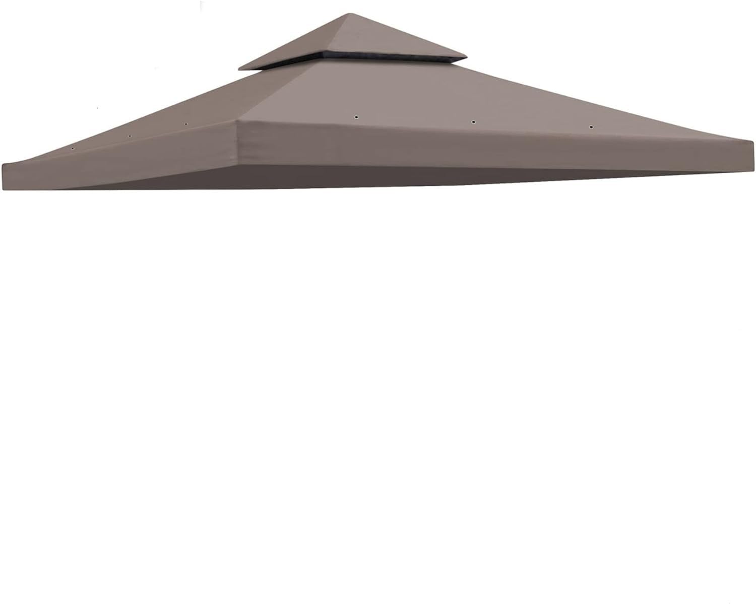 Upgraded 10'x10' Replacement Canopy Top Cover Only for Double Tiered Gazebo Tent, Outdoor Patio Garden Canopy (Taupe)  
