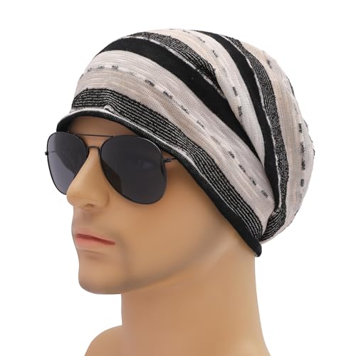 Image of ZLYC Cotton Thin Slouchy Beanie Hat for Men Women Fashion Soft Stretch Knit Skull Cap