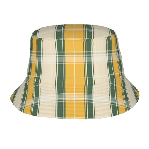 GTEVUTS Cute America Vintage Plaid Bucket Hat for Women Men Fishing Cap Fashion Summer Hat Lightweight Travel Outdoor Holiday Cap