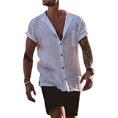 Chemise lin homme blanc XL de qualité supérieure