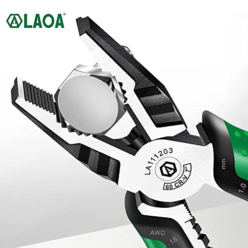 Laoa Wire Cutter Wire Stripper Electrician Pliers Set Clamping,Screw Nuts,Crimping Terminals,Cutting Wire,Stripping Cable Function In One #TOP5