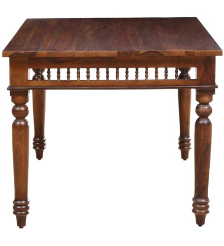 Image of Jangid Handicraft Solid Sheesham Wood Traditional Dining Table 6 Seater | Wooden Six Seater Dinning Table with 6 Chairs for Home | Chairs with Cushion | Dining Room Set for Restaurants | Natural