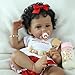 SCOM Reborn Baby Dolls Black-20 Inch Girl African American Realistic Newborn Girl Doll, Lifelike Weighted Soft Body, Christmas Birthday Gift for Kids Age 3+