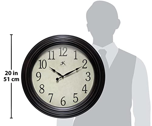 Infinity Instruments Ltd. Classic Indoor Brown 24 Inch Traditional Brown Decorative Wall Clock Living Room Bedroom Decor Easy To Read #TOP4