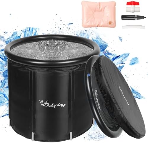 XL Ice Bath Tub for Athletes & Adults - 105 Gallons Ice Tub, Cold Plunge Tub with Cover for Indoor Outdoor, Ice Plunge Tub for Recovery & Cold Water Therapy - Black