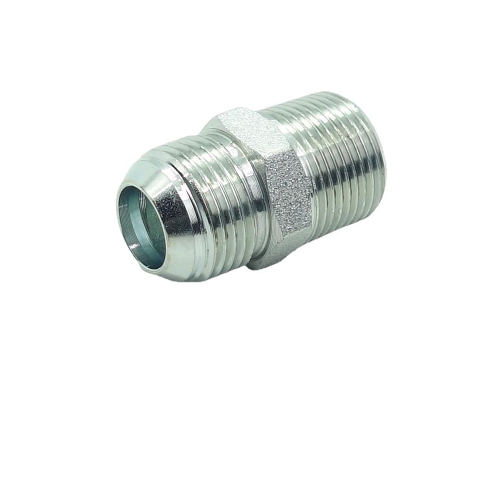 2 Pcs Pipe Adapter 1/2" Male 37° Flare JIC（3/4"-16） x 3/4" Male NPT Plated Steel Hydraulic Fitting - 3