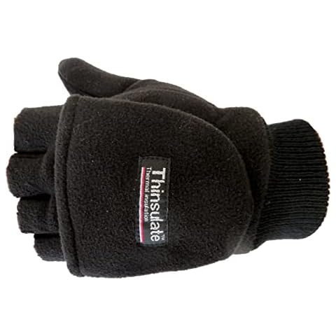 TREKMATES Women's/Youth Fleece Gloves, Black, One Size Cover