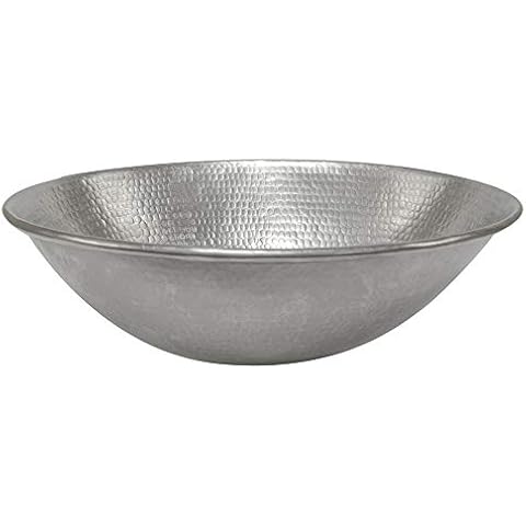 Oval Wired Rimmed Vessel Copper Sink in Electroless Nickel Cover
