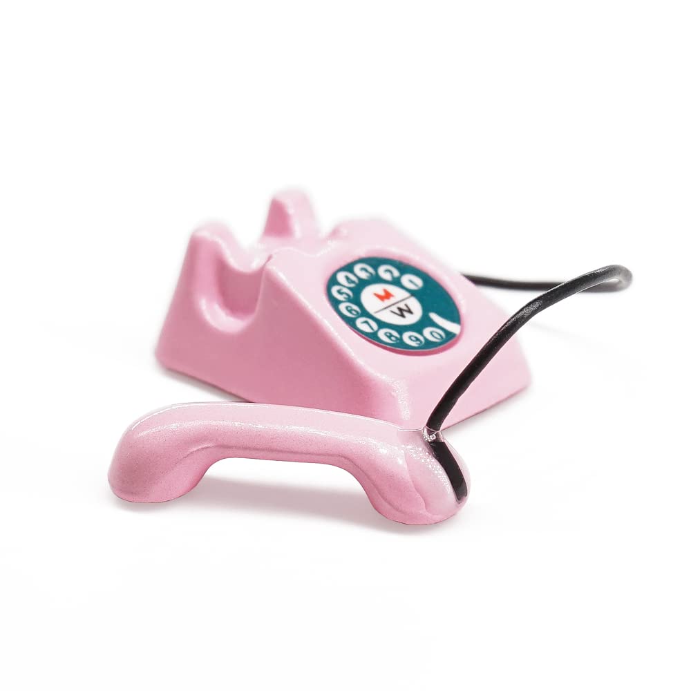 Odoria 1/12 Miniature Telephone Dollhouse Decoration Accessories, Pink