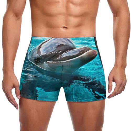 Slip de bain boxer pour homme avec motif dauphin mignon