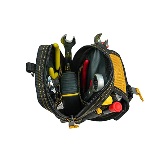 Kunn Tool Pouch Heavy Duty Electrician Accessory Pouches With Multi-Use Pocket For Tools,Cellphone(Black,Yellow) #TOP2