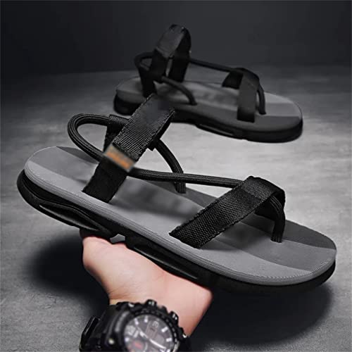 Mens Casual Shoes Slippers with Athletic Trend Elastic Toe Sandals Sneakers Shoes Thong Rope Beach Men Plus Size(41)2