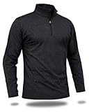 Boladeci Mens Pullover Quarter Zip Fleece Lined Long Sleeve Golf Shirts for Men Lightweight Thermal Casual Sweatshirts Sweaters and Pullovers Black