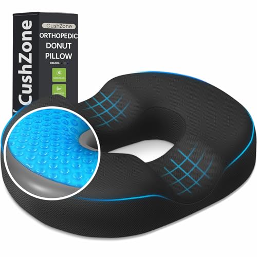 Donut Pillow Seat Cushion - Memory Foam Cooling Gel Lifting ...