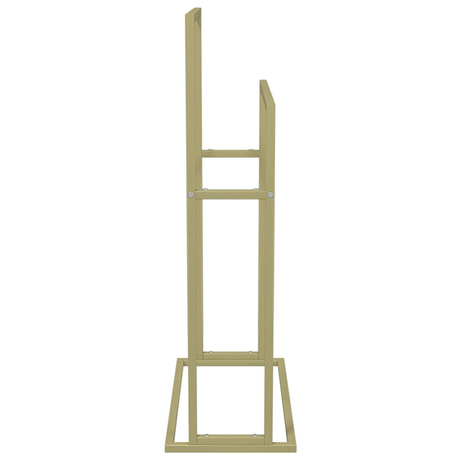Homgoday Toallero independiente dorado de 48 x 24 x 78,5 cm de hierro, organizador de estante de baño, estante de almacenamiento de ducha, soporte para champú de baño, accesorios de baño, hogar y