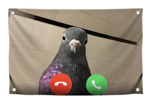 3x5 Feet Meme Flag Funny Dove with Four Brass Grommets - Single Sided Cool Meme Banners for Room - Funny Polyester Tapestry for Guys Bedroom - Tapestries for College Dorm