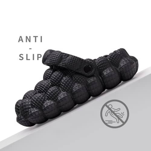 Meexzoom Unisex Child Bubble Slides Sandals|Golf Ball Slides Shoes|Funny Bubble Croc Garden Clogs|Kids Bubble Slides With Strap|Super Cute Comfy Anti-Slip Breathable Black 3-3.5 #TOP4