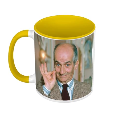 Fabulous Mug de Couleur Qualité Premium Jaune - Louis De Funes Acteur Francais Comedie - Tasse avec anse et intérieur de couleur – vue 2