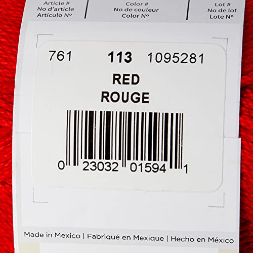 Image of Lion Brand 24 /7 Cotton Yarn, Lightweight Yarn for Knitting, Crocheting, and Crafts, Red, 2 Pack