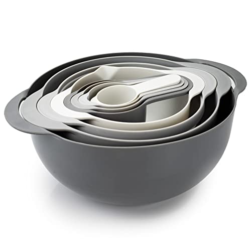 COOK WITH COLOR 8 Piece Nesting Bowls with Measuring Cups Colander and