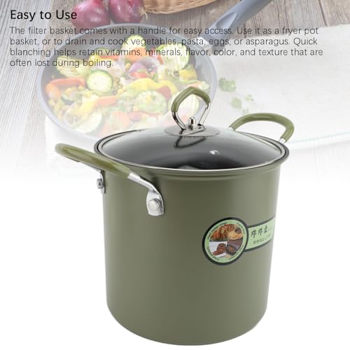 Aramox Deep Fryer Pot, 3L Non Stick Carbon Steel Frying Pot with Steel Basket for Kitchen and Camping - Image 2