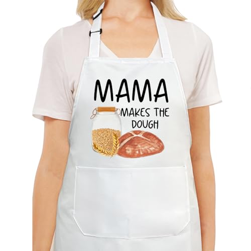 Eiokytmu Mama Makes The Dough Baking Aprons for Women, Adjustable Cooking Baking Kitchen Aprons for Mom Chef with Pockets, Funny Mothers Day Birthday Gift for Mother Wife Sister -18
