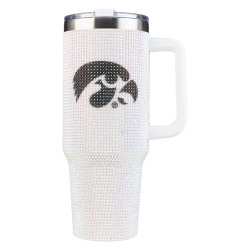 Image of The Memory Company Officially Licensed 40oz White Bling Game Day Tumbler, University of Iowa
