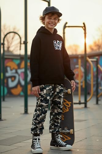 Boys Clothes Long Sleeve Hooded Sweatshirt Top Camouflage Sweatpants Fall Winter Kid Outfits Set 6-14T