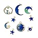 JIALEEY Assorted Gold Plated Enamel Cat Moon Star Celestial Charm Pendant DIY for Earrings Necklace Bracelet Jewelry Making and Crafting
